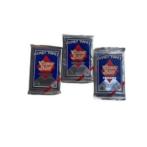 Looney Tunes New Unopened 3 Packs Of 12 Comic Ball Cards 1990‎